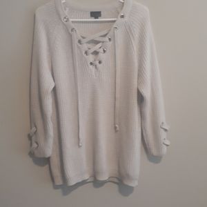 Coco & Carmen Lace Up Sweater